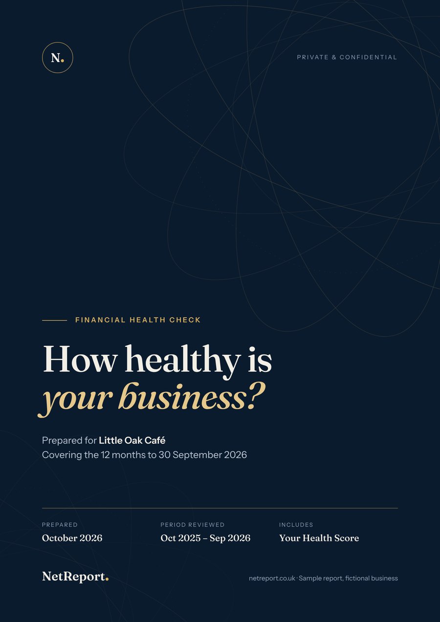 Cover of the Financial Health Check sample report