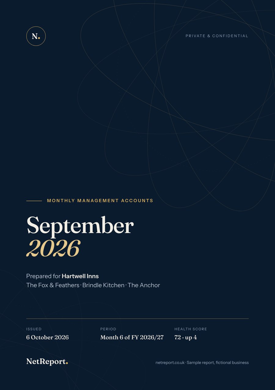 Cover of the Monthly Management Accounts sample report
